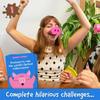 The Oinkcredible “You Laugh You Lose” Party Game, Snorts-Funny Board Game For Family Friend, 5 Toy Pig Noses & Challenge Cards