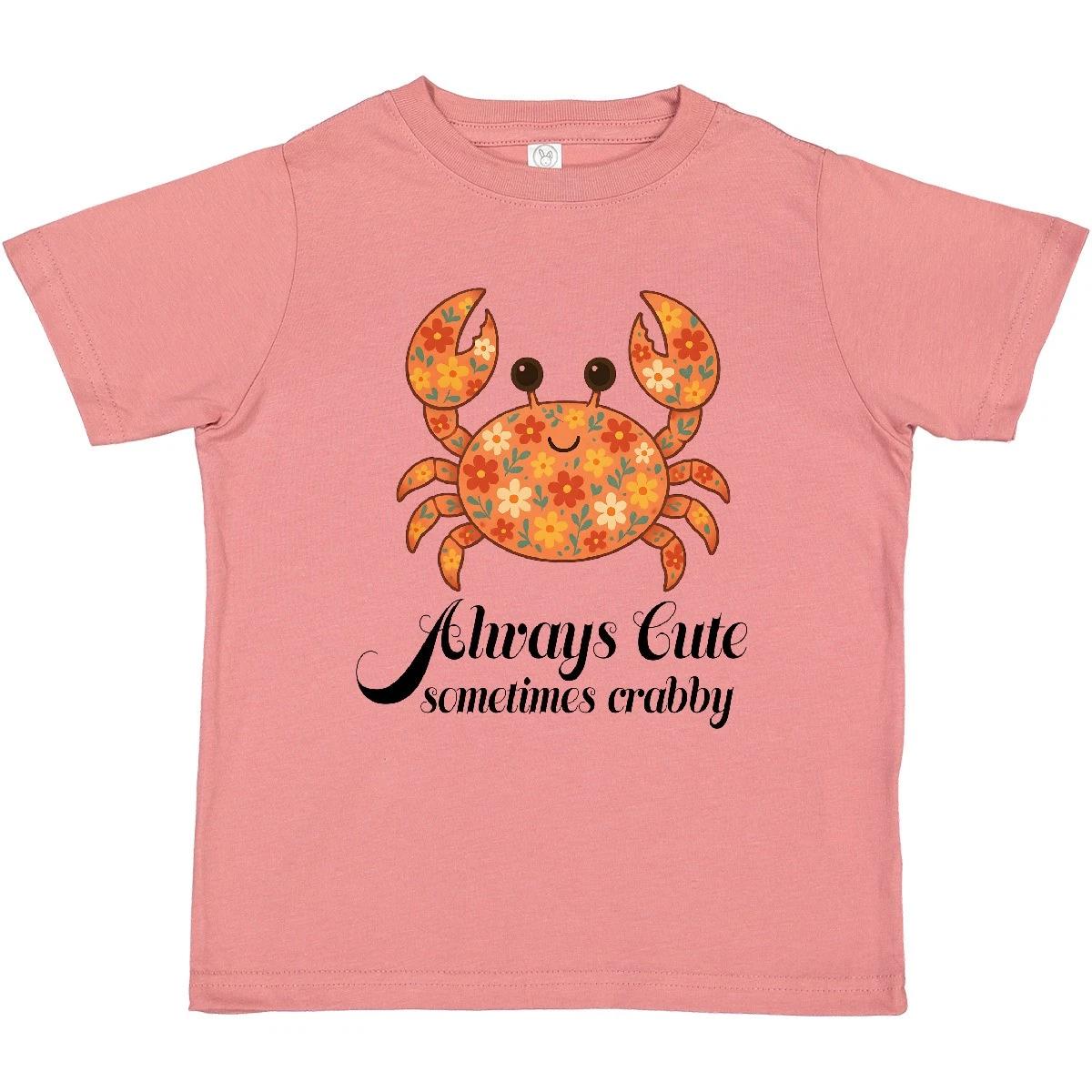

Inktastic Crab Always Cute Sometimes Crabby Toddler kids boys T-Shirt Girl New Outfit Kid 140