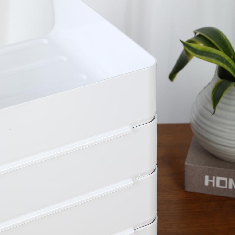 A4 Vertical Document Letter Letter Storage for 4-tier Tray, Case, Tray, Books, Etc. (4pcs/set, White)