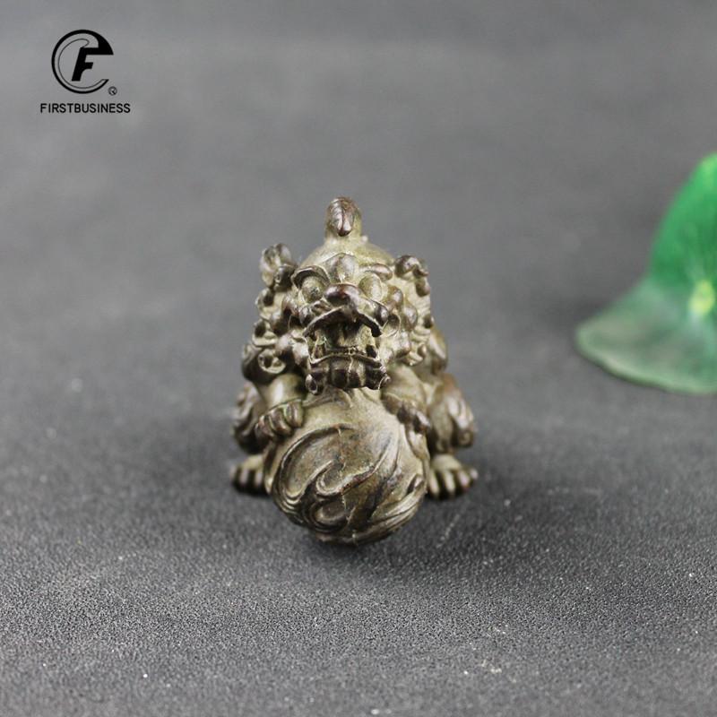 Pure Copper Pixiu Ornament Lucky Feng Shui Decorations Crafts Bronze Animal Miniature Figurine Home Office Decor Accessories