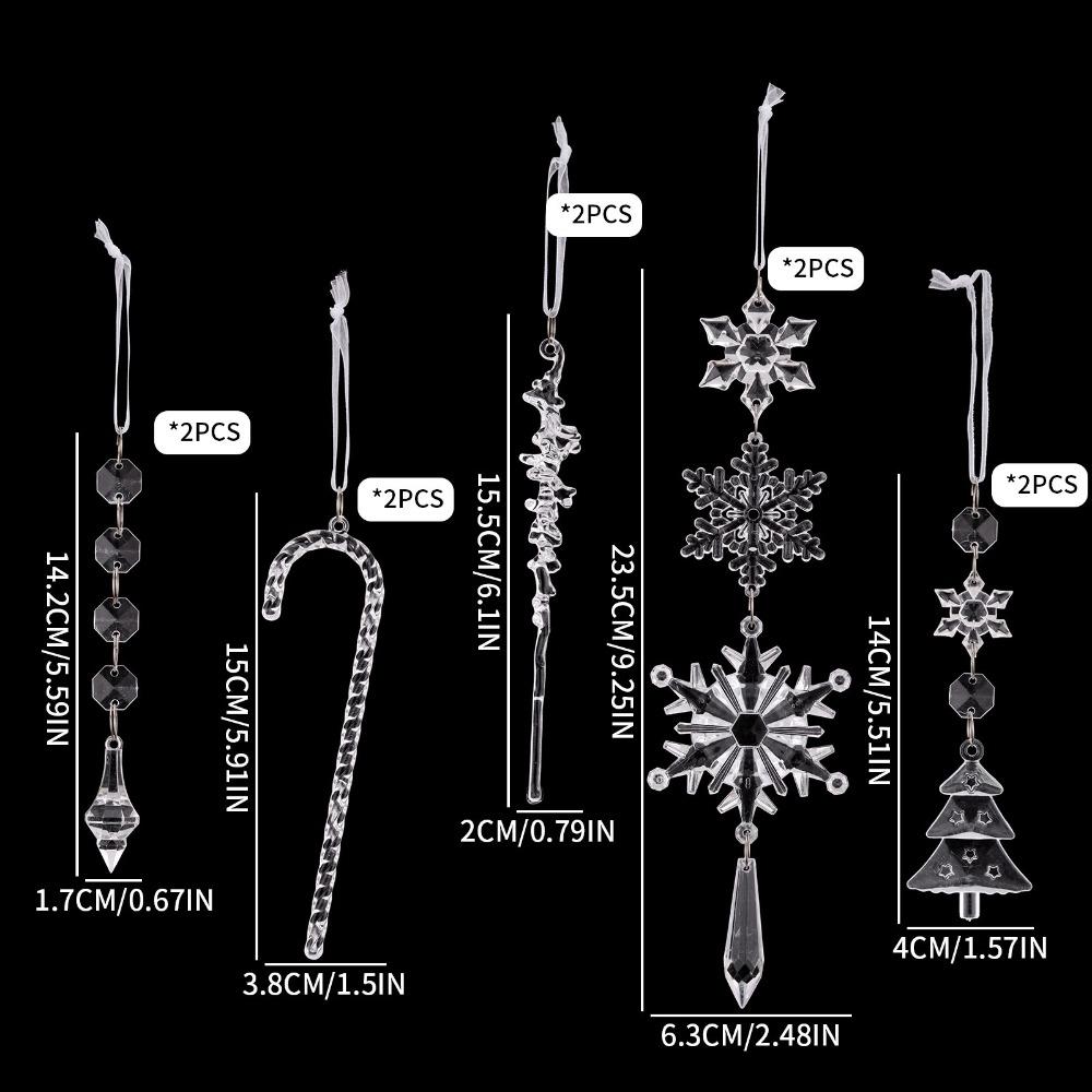 Crystal Ice Drop Snowflake Pendant Decorations Tree Hanging Decorations Party Supplies