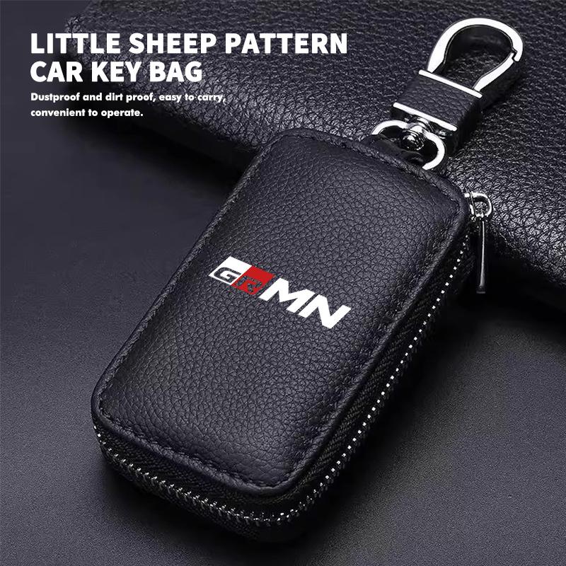 Leather Car Keychain Bag Organizer Key Zipper Case EWUYJF7 Bag Protection Cover For Toyota Crown GR Corolla YARIS Auris C-HR Hilux Vios