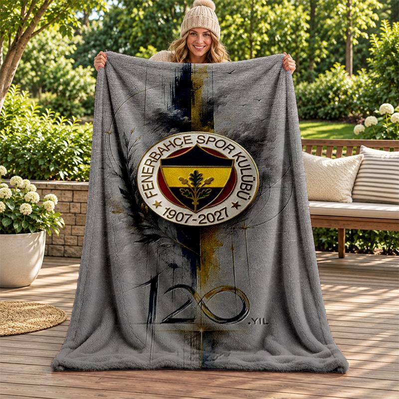 Fenerbahce Blanket Flannel Blanket Soft Cozy Plush Throw for Sofa Bed Lightweight Home Decoration Gifts for Christmas Various Holidays
