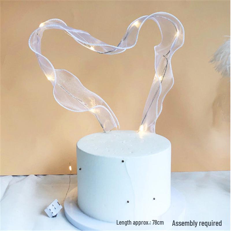 NetizenINS Flowing Colored Ribbon Cake Decoration for Valentine's Day