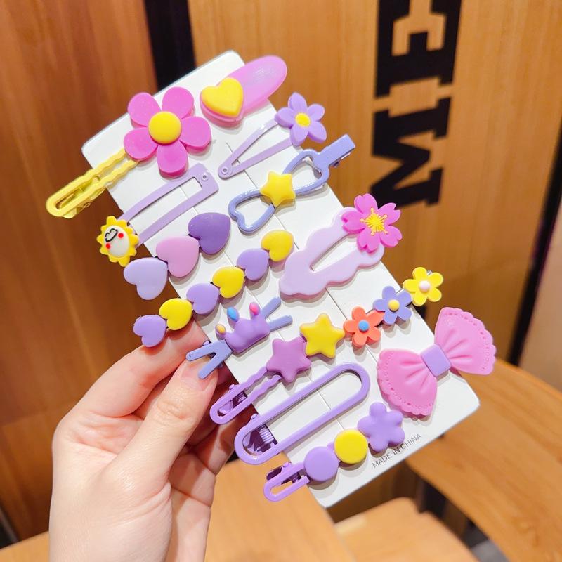 Set of 50 Pink Cute Hair Clips – Sweet Girly Bangs Clips, Japanese Cartoon Hair Accessories