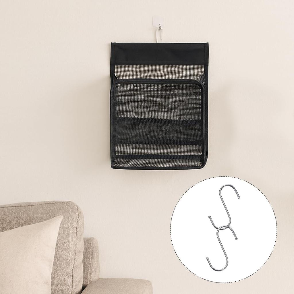 Mesh Shower Caddy Hanging, PVC Bathroom Storage Bag for College Dorm, Gym, Swimming, RV And Travel, Black