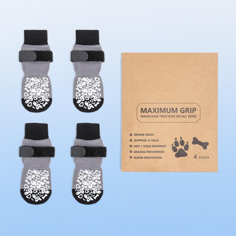 Zhuji Anti-Rutsch-Socken für mittelgroße bis große Hunde und Katzen - Haustier-Schuhe für drinnen und draußen