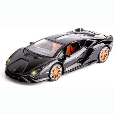 Model autíčka v měřítku 1/24 Lambo Sian FKP37 litý pod tlakem, stahovací vozidlo se světlem a zvukem pro chlapce Dospělí Dívka Dárková kolekce