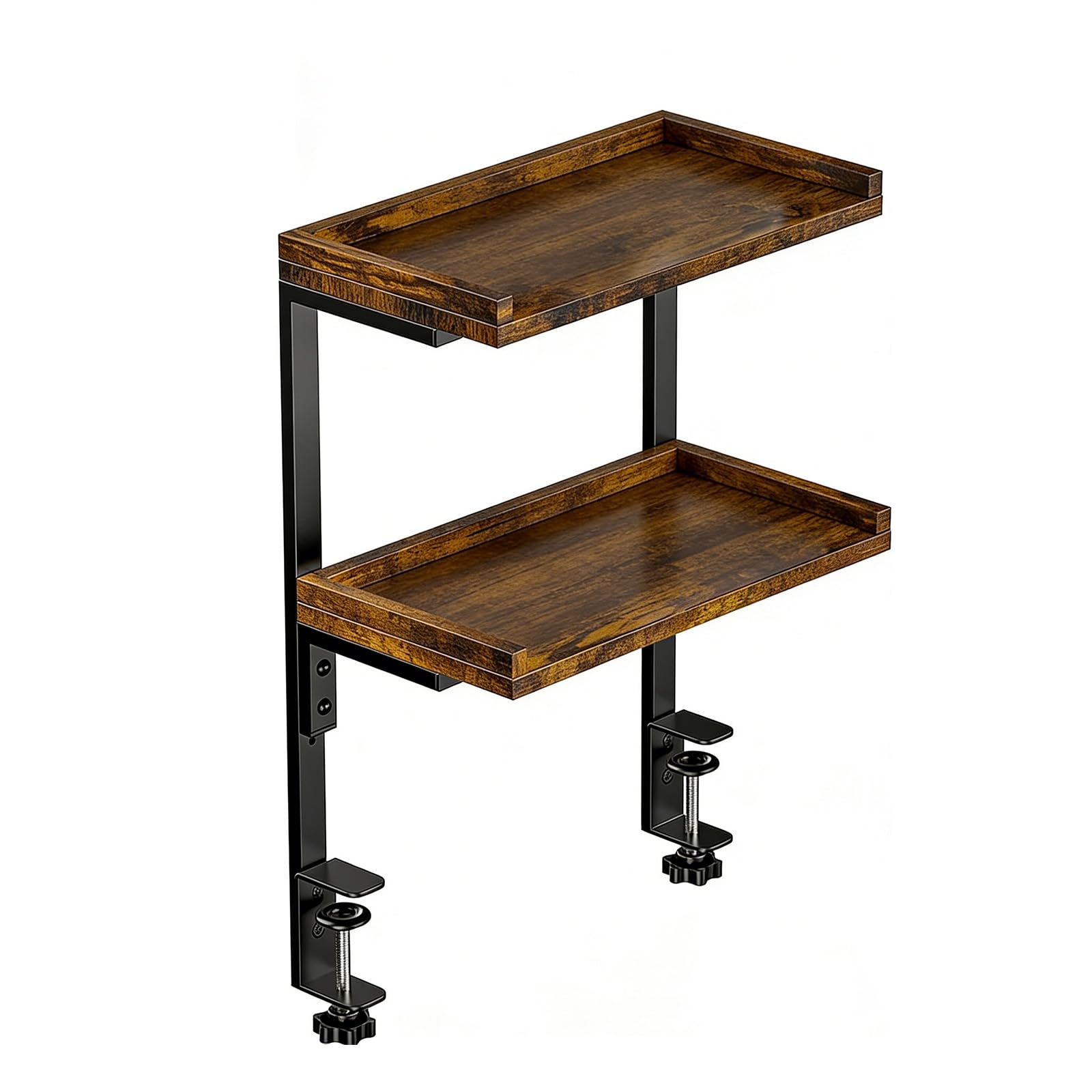 

Desk Storage Use Desk Height Clamp Storage Shelf for Load Capacity 5KG Each Tier Rack, Two-Tier, 2-Way (Top/Under Hanging), Adjustable, Tool-Free чёрный