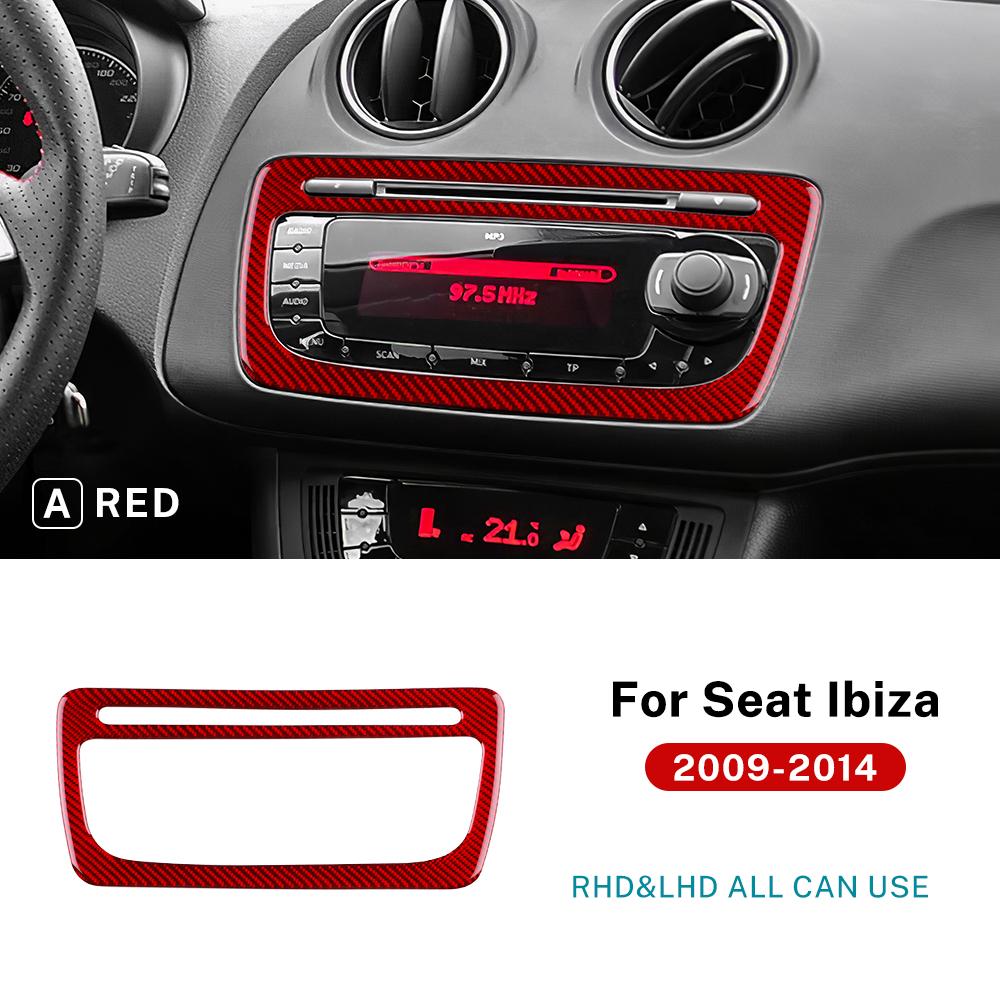 

For Seat Ibiza 6j 2009 2010 2011 2012 2013 2014 Real Soft Carbon Fiber Sticker LHD RHD Car Center Console CD Frame Panel Trim