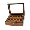 Stilvolle Holz-Uhrenaufbewahrungsbox mit klarem Deckel und Plüsch-Innenfutter für 6 10 12 Stück Minimalistische Uhrenorganizer
