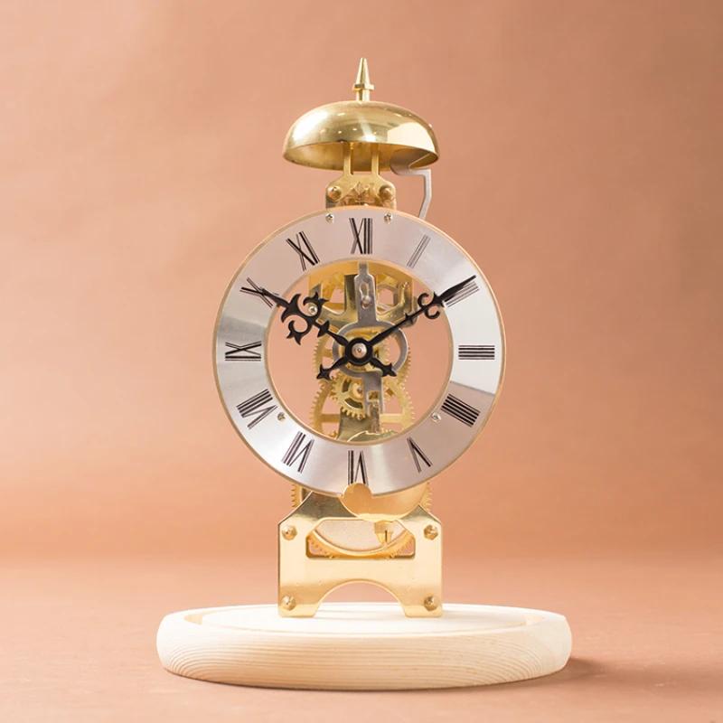 Retro Mechanical Table Clocks Aesthetic Metal Desk Clocks Rotary Gear Large Living Room Office Desk Vintage Decoration Home
