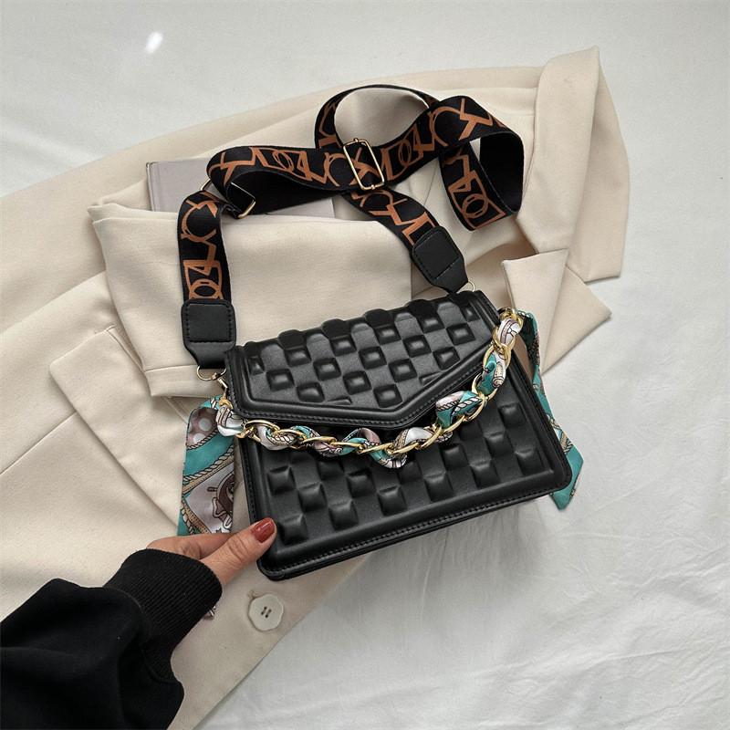 

Trendy Small Shoulder Bag For Women Fashionable Crossbody Purse In Black White Blue Khaki чёрный