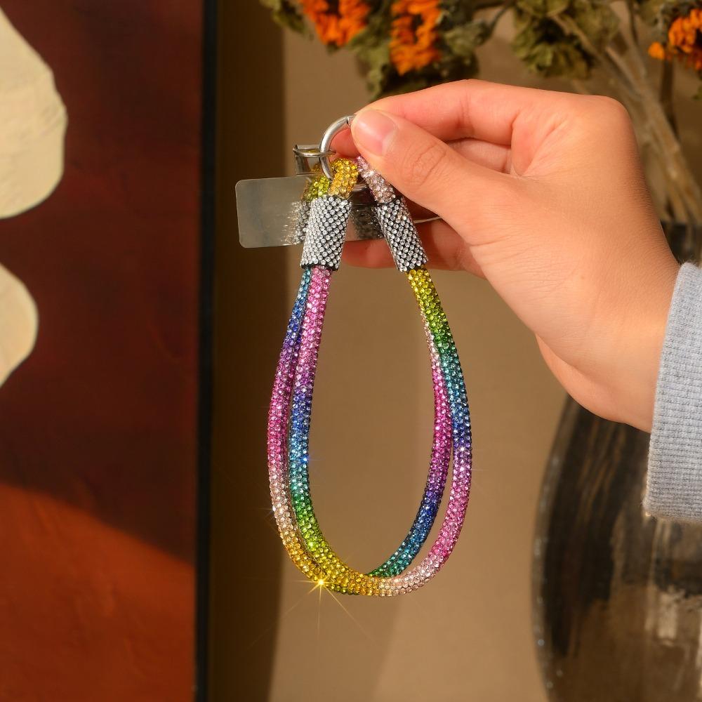 Glitzer Strass Handy-Lanyard Helles Anti-Verlust Handgelenkband Handyzubehör