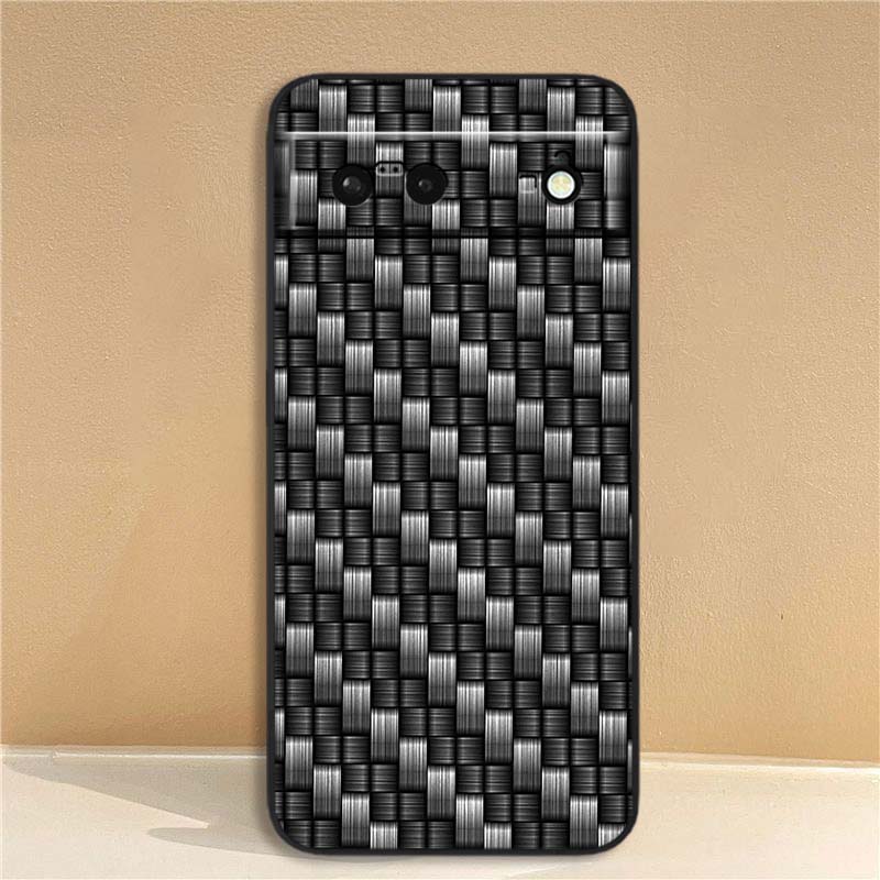 Black carved woven texture Phone Case For Google Pixel 10 9a 9 8A 8 7 7A 6 6A Pro XL 2024 5G Black Soft TPU Silicone