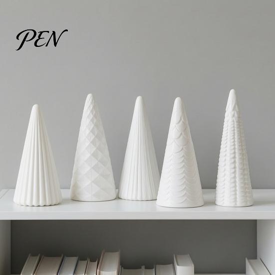 Reusable Holiday Accents 5Pcs Illuminated Christmas Tree With/No LED Lights, Nordic Style Luminous Modern Minimalist Home Ornaments Tabletop