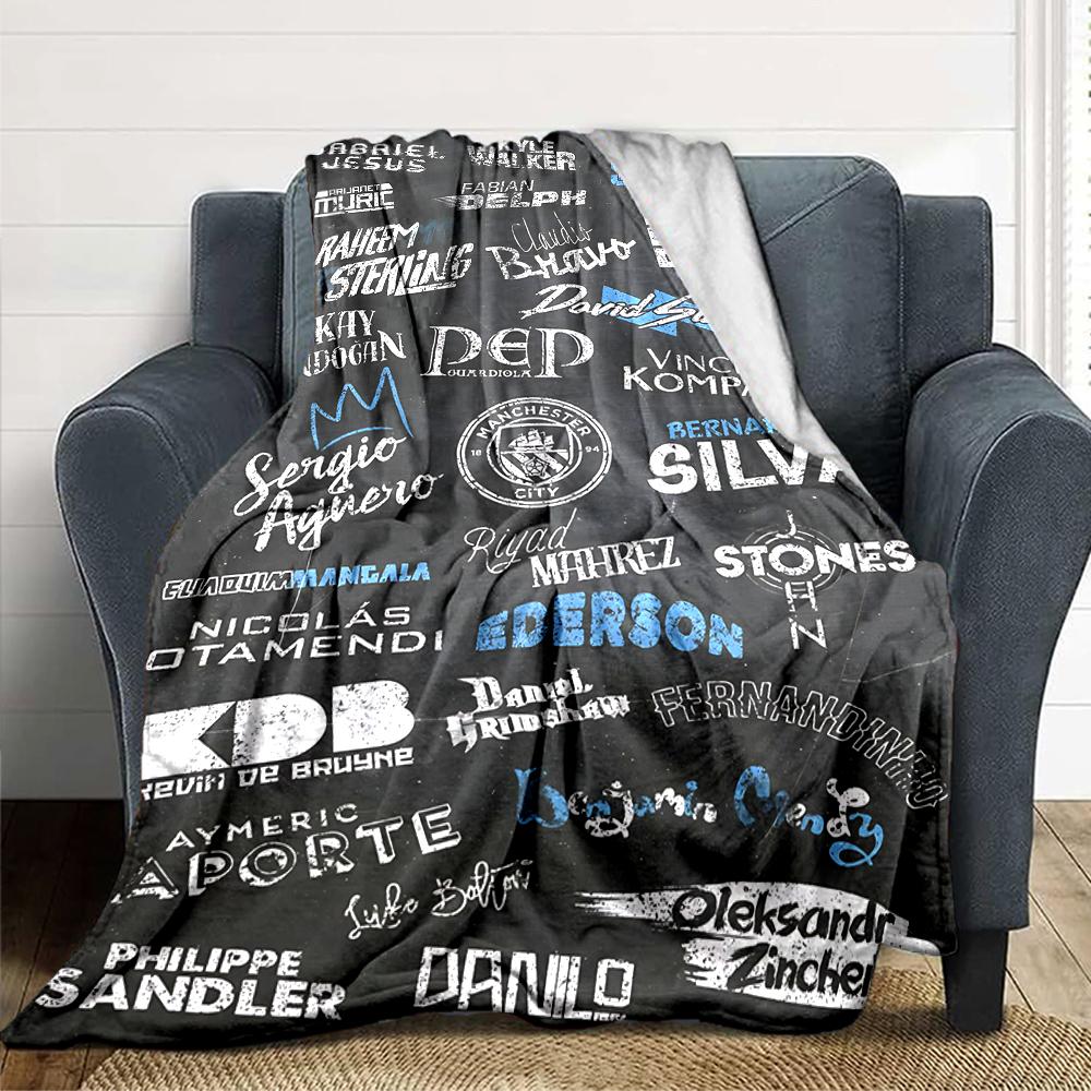 Manchester City Crest Blankets Flannel Printed Breathable Warm Throw Blanket for Home Office Bedspreads 0708a22