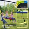 Kids Swing Set with Double Swings, Outdoor Playset with Adjustable Ropes, Metal Frame for Ages 3-8, 150kg Capacity