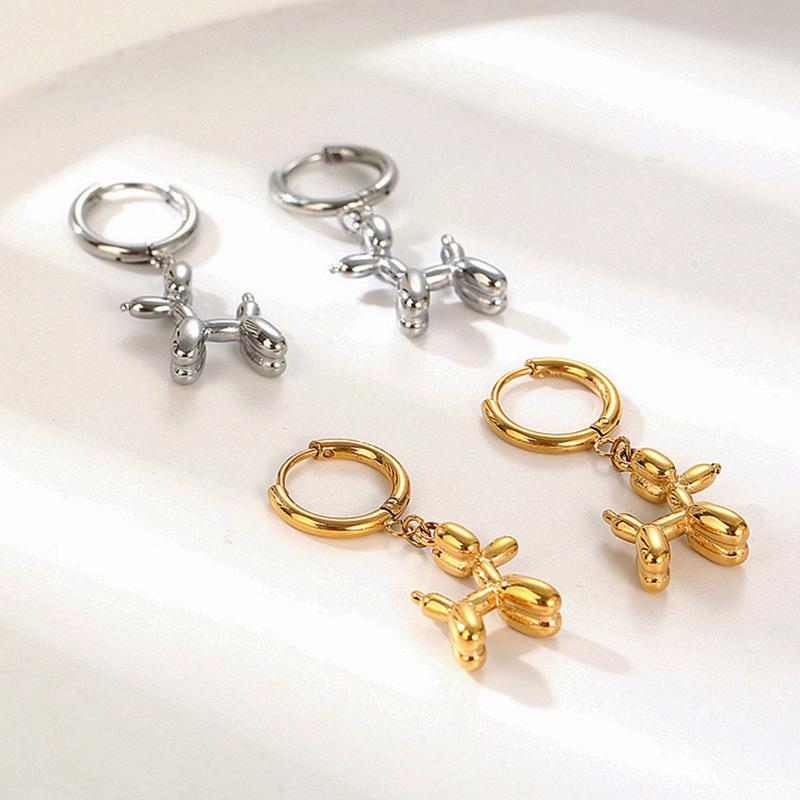 Beliebter Ballonhund Anhänger Hängende Ohrringe Für Damen Metall Stil Niedlich Tier Hoop Ohrring Modeschmuck Hochzeit Party Geschenke