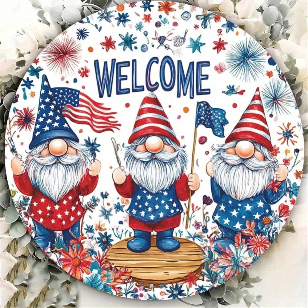 Patriotic Iron Wall Art USA Flag Home Decor Metal Sign 20x20 разноцветный