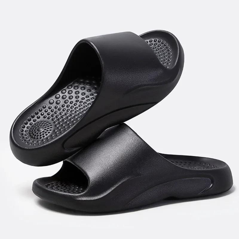 Fashion Non-Slip Shower Slippers Women Men Comfortable Soft Sole Couple Slippers Summer 2025 Lightweight Flat Heel Bathroom Slides