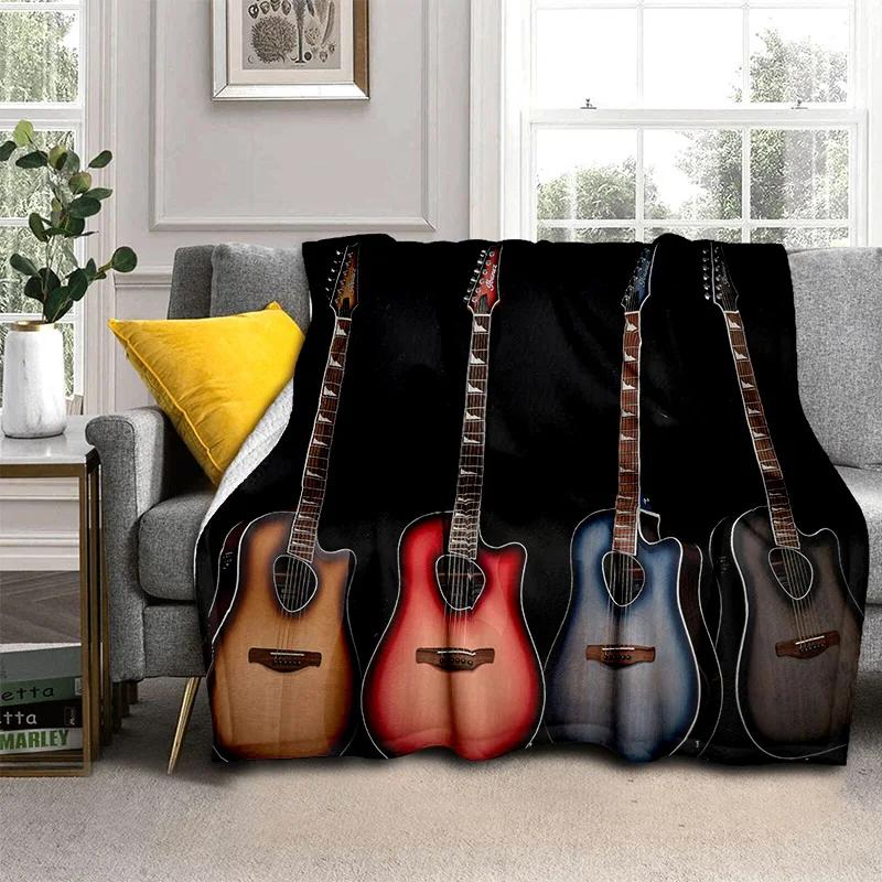 HD Classical Guitar Electric Guitar Blanket,Soft Throw Blanket for Home Bedroom Bed Sofa Picnic Travel Office Cover Blanket Kids