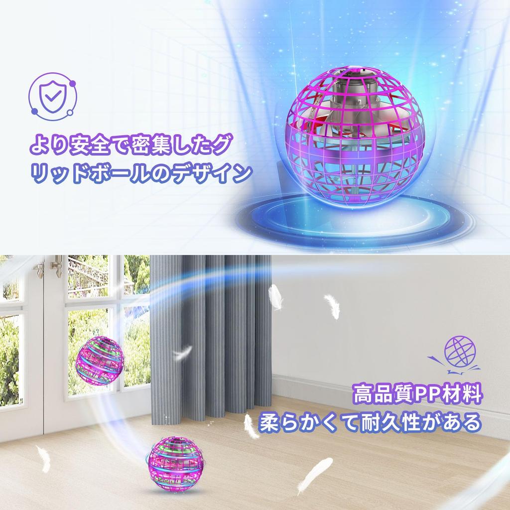 XINHOME Flying Ball Authentic Fun UFO Flying Ball Boomerang Hand Mini Popular with Kids Ages 2 3 4 5 6 Boys and Christmas Gift Toy, Light-Up Toy,