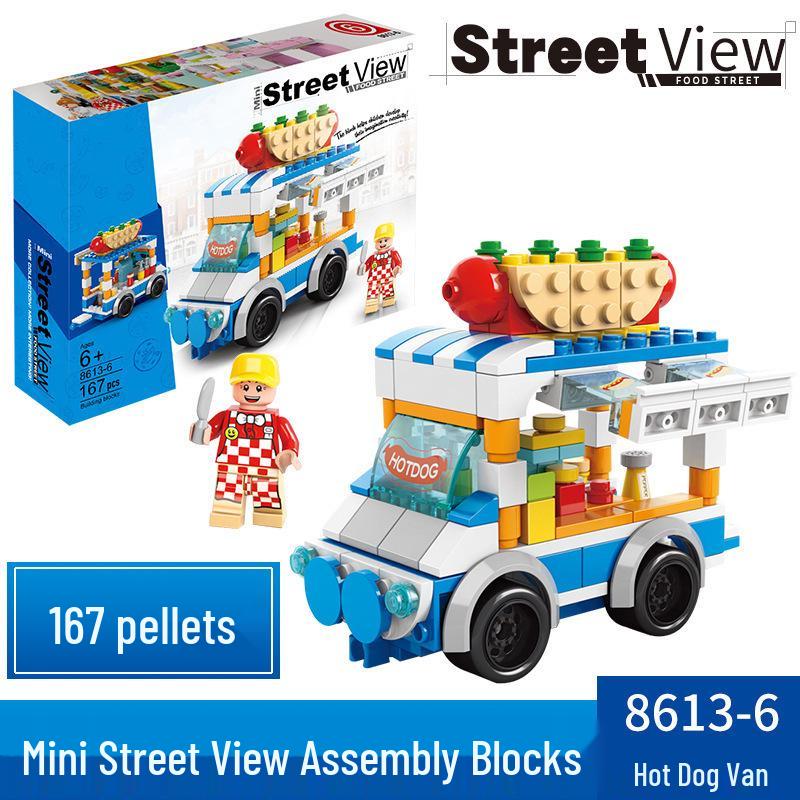 2025 Street Scene Lego-Compatible Architecture Model: Educational Assembly Toy for Kids and Boys