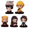 Sold Demon Slayer Q Version Sitting Figure Toy Anime Kimetsu No Yaiba Tanjiro Nidouzi Inosuke Zenizu PVD Figurine Model Doll