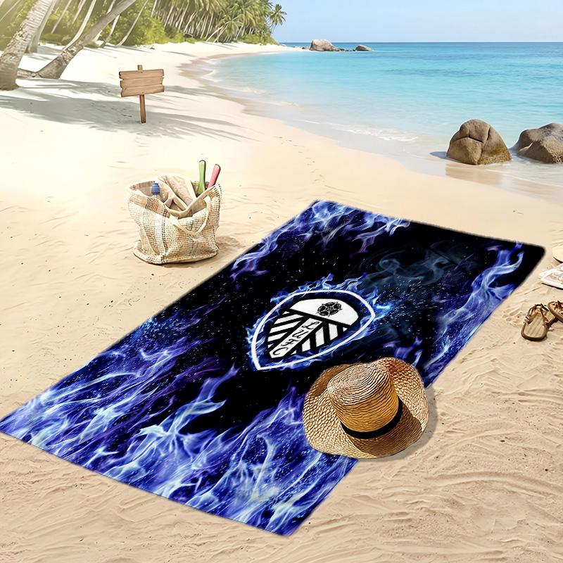 Leeds United Football Print Beach Towel, Large Soft Quick Dry Towel for Beach Camping Swimming