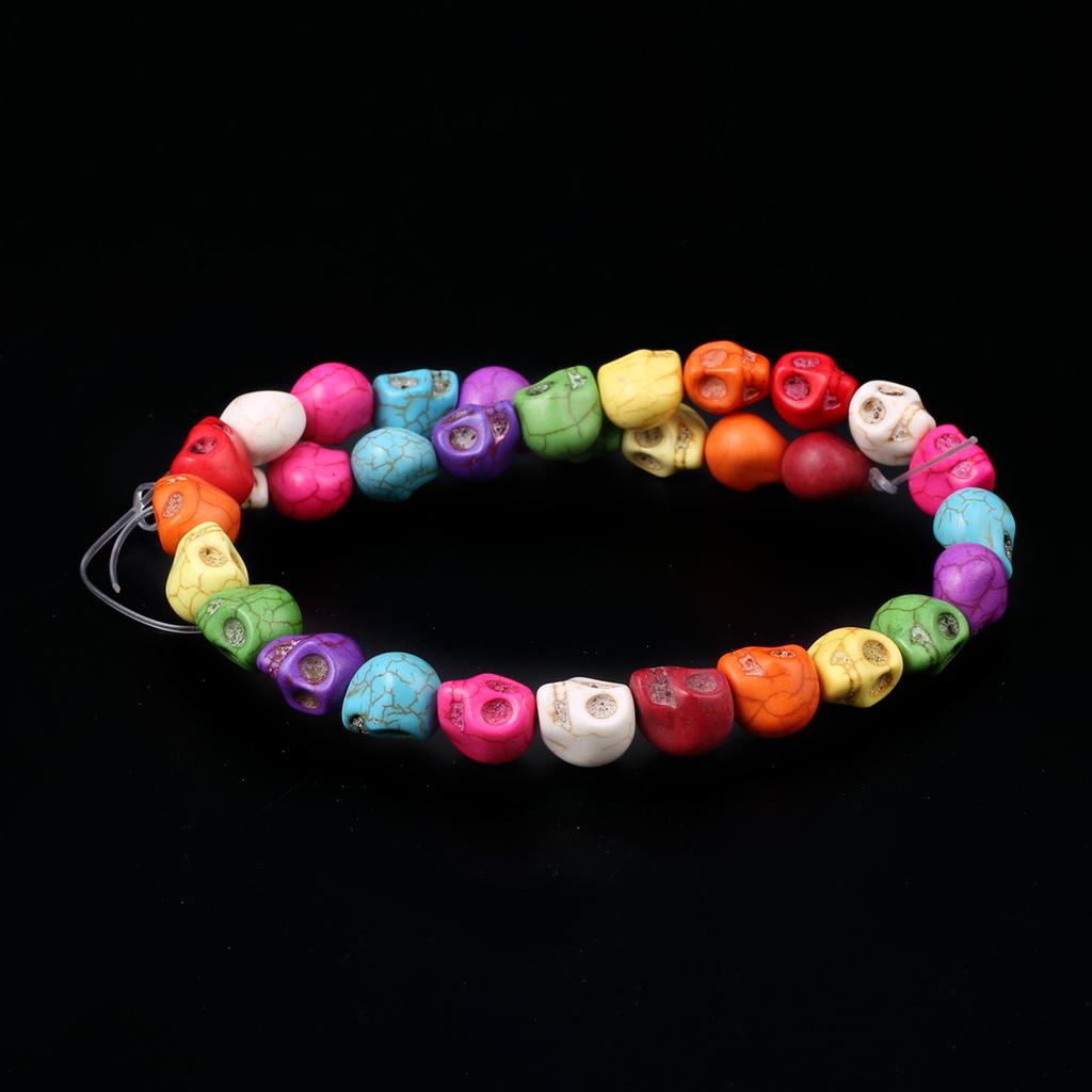 1 Streng Halloween Schedelkralen, Gotische Natuursteen Turkoois Kralen voor DIY Kettingen Armbanden Enkelbandjes Accessoires, Sieraden Maken Handwerk Kralen 38cm