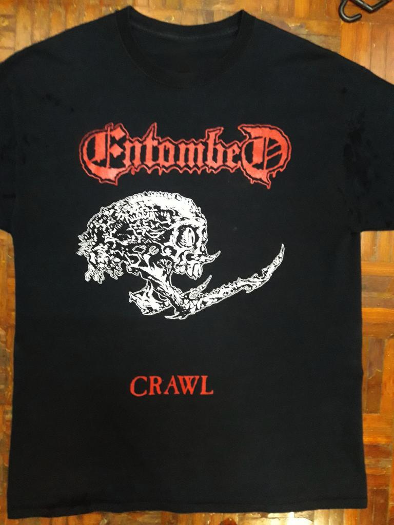 Entombed Crawl T-Shirt Short Sleeve Cotton Black Women Men Size S to 5XL