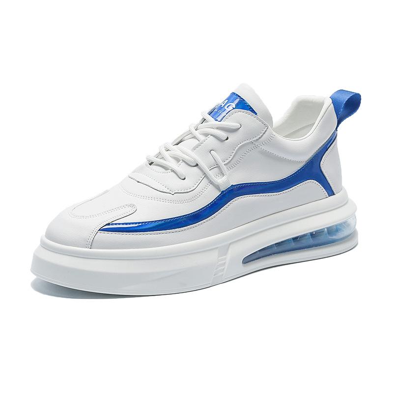 Men's shoes new air cushion board shoes men's two-color splicing process trend versatile men's shoes heightening white shoes spot
