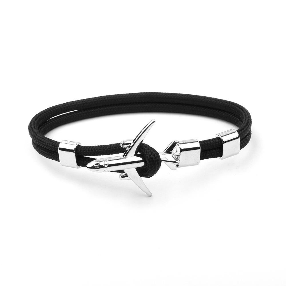 European & American Trend Anchor Men's Airplane Bracelet with Polyester Rope