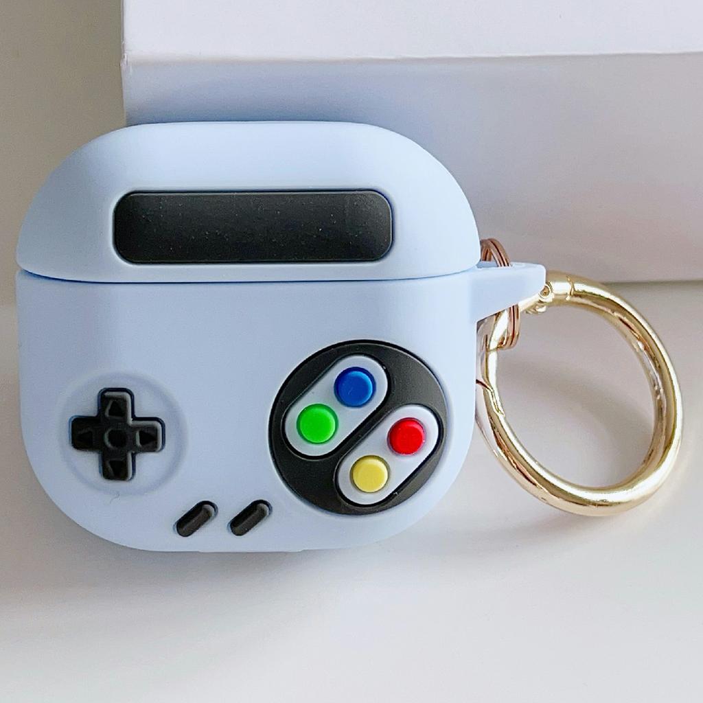 For AirPods 4 Silicone Case Game Console Shape Wireless Earbuds Shell with Hook