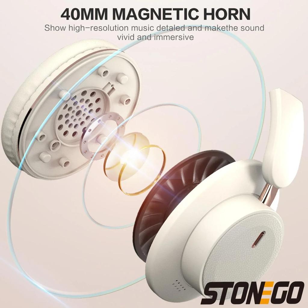 BT5.3 Wireless Foldable Headphones Portable Lightweight for Travel and Photography 400mAh Battery Noise Cancelling Earphones