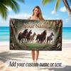 American Patriotic Theme Soft Beach Towel Personalized Custom Name Text Towel Portable for Beach Pool Travel