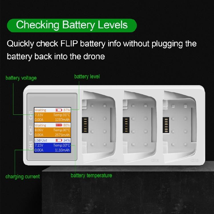 Battery Charging Drones Flight Battery Fast Charging USB Charging Station With Digital Display for Flip Drones Accessories