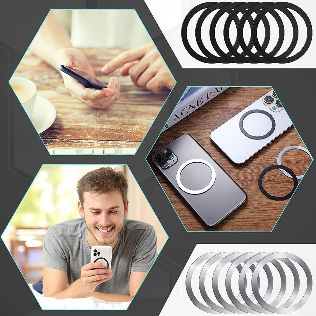 Universal Magnetic Metal Plate Sticker Rings For Magsafe Wireless Charger Phone Holder Iron Sheet For iPhone Samsung Huawei Poco
