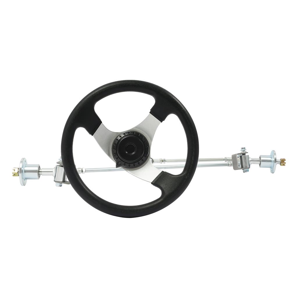 Go Kart Front Steering Wheel,640mm Front Steering Tie Rod Ball Rack Joint Strut Knuckle Spindle Kit,For 168CC ATV Go Kart Quad