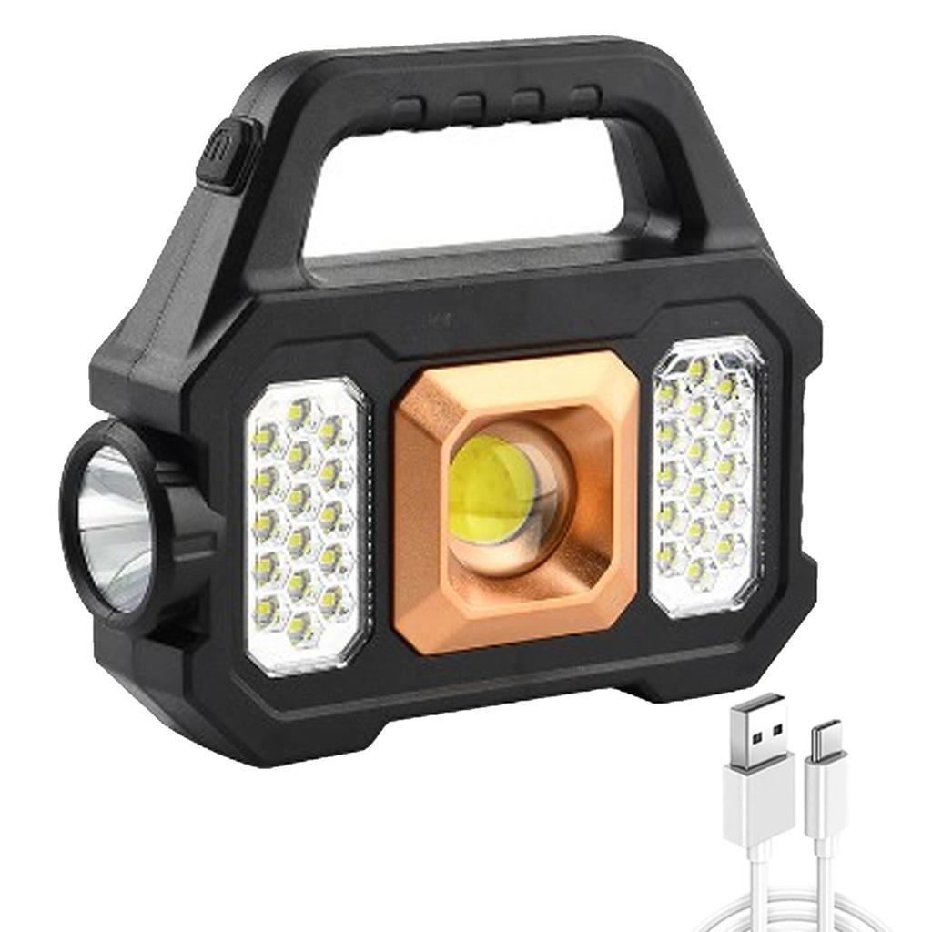 Solar Flashlight With USB Charging Outdoor Led Spotlight Searchlight USB Rechargeable Camping Flashlight Solar Spotlight