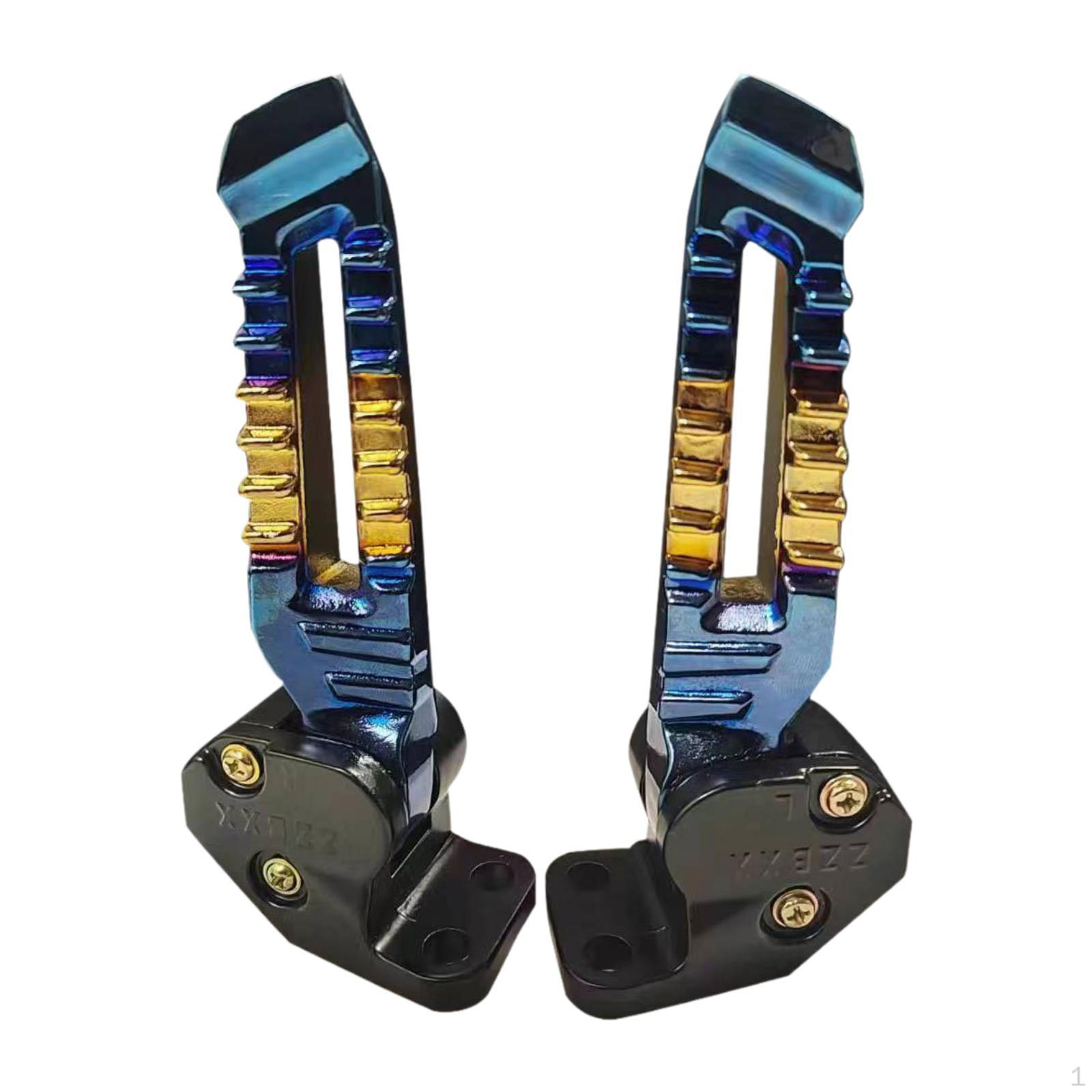 

2 шт. складные подножки для мотоцикла, подножки, простая установка, нескользящие подножки для скутера синий