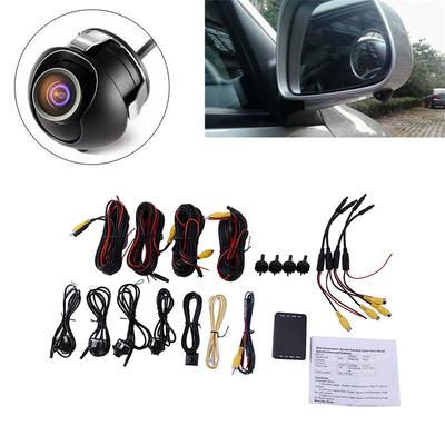 Système de vision panoramique à 4 voies avec boîtier de commande pour stationnement de voiture, caméra de recul et vision à 360 degrés.