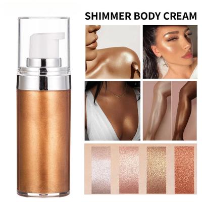 Liquid Body Highlighter Long-lasting Shine Brighten Glitter Shimmering Body Cream Highlighter Bronzer Body Shimmer