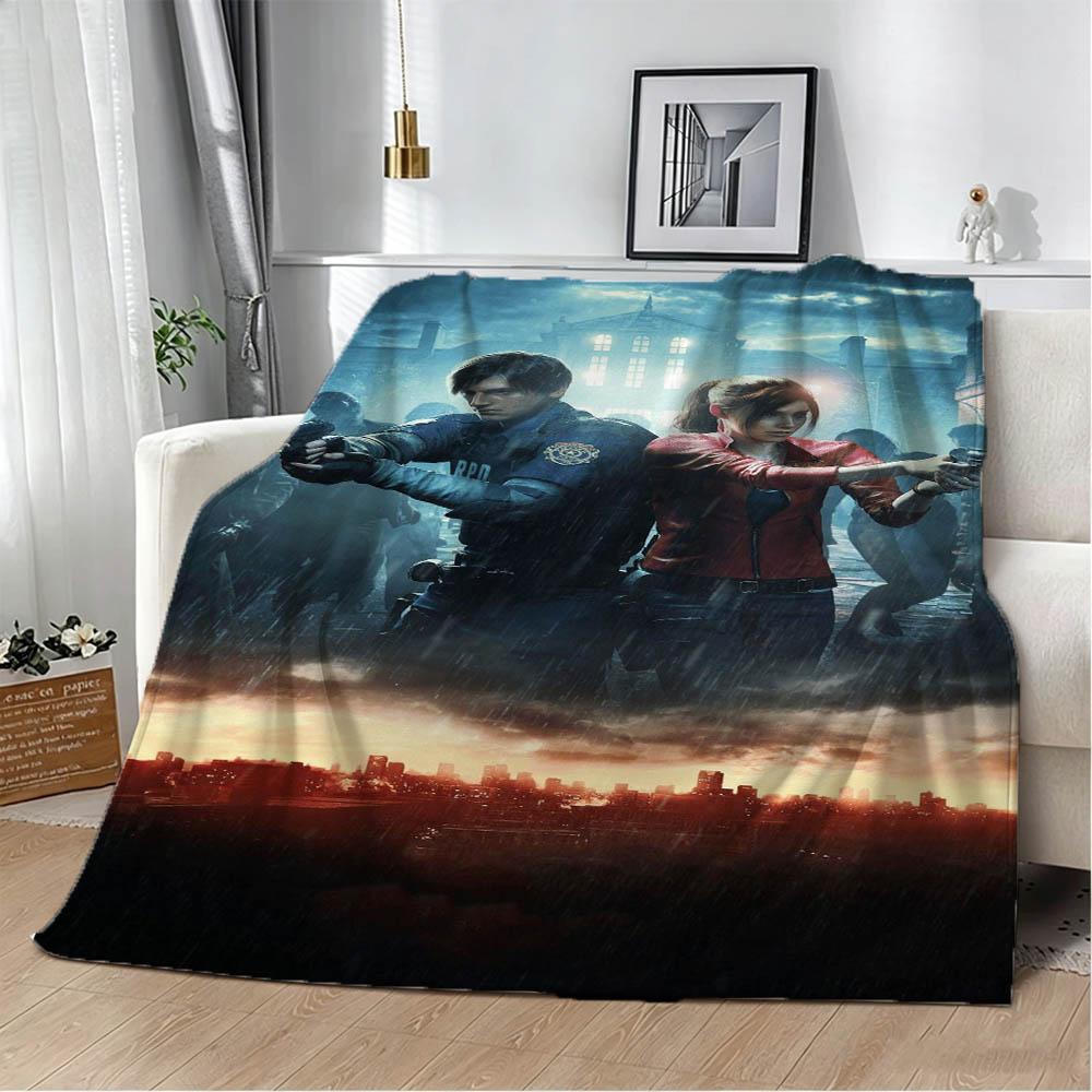 New Game R-Resident The E-Evil 3D Print Flannel Blanket Soft Throw Blanket Art For Home Decor Bedroom Bed Sofa Picnic Fans Gift