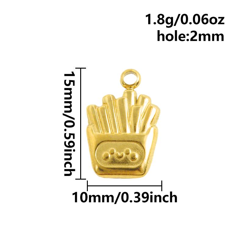 5pc Exquisite Food&Fruit Pendant Three-Dimensional Small Bag Charm Stainless Steel Pendants For Jewelry Making Supplies Breloque