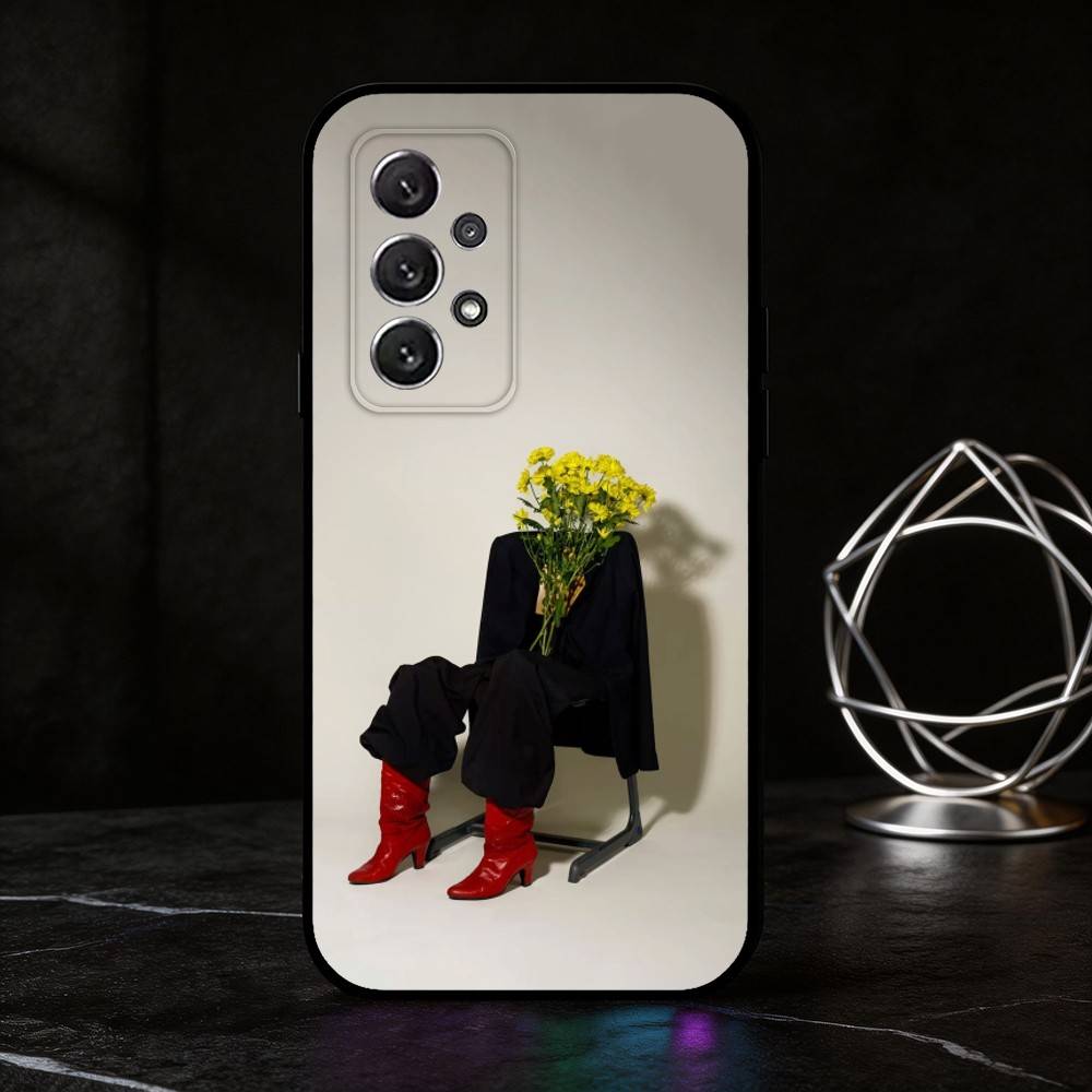 C-Creative portrait art phone Case For Samsung S25,24,21,22,23,30,Ultra,20,Plus,Fe,Lite,Note Soft Black Cover