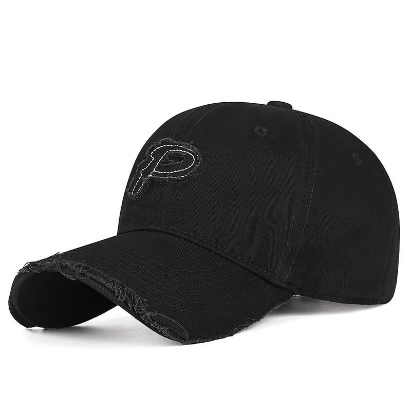 Zhenyueqi Embroidered 'P' Distressed Baseball Cap