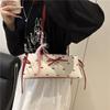 Light Luxury Underarm Bag New Fashionable Floral Bow Print Handbag Contrast Color Versatile Women's Shoulder Bag