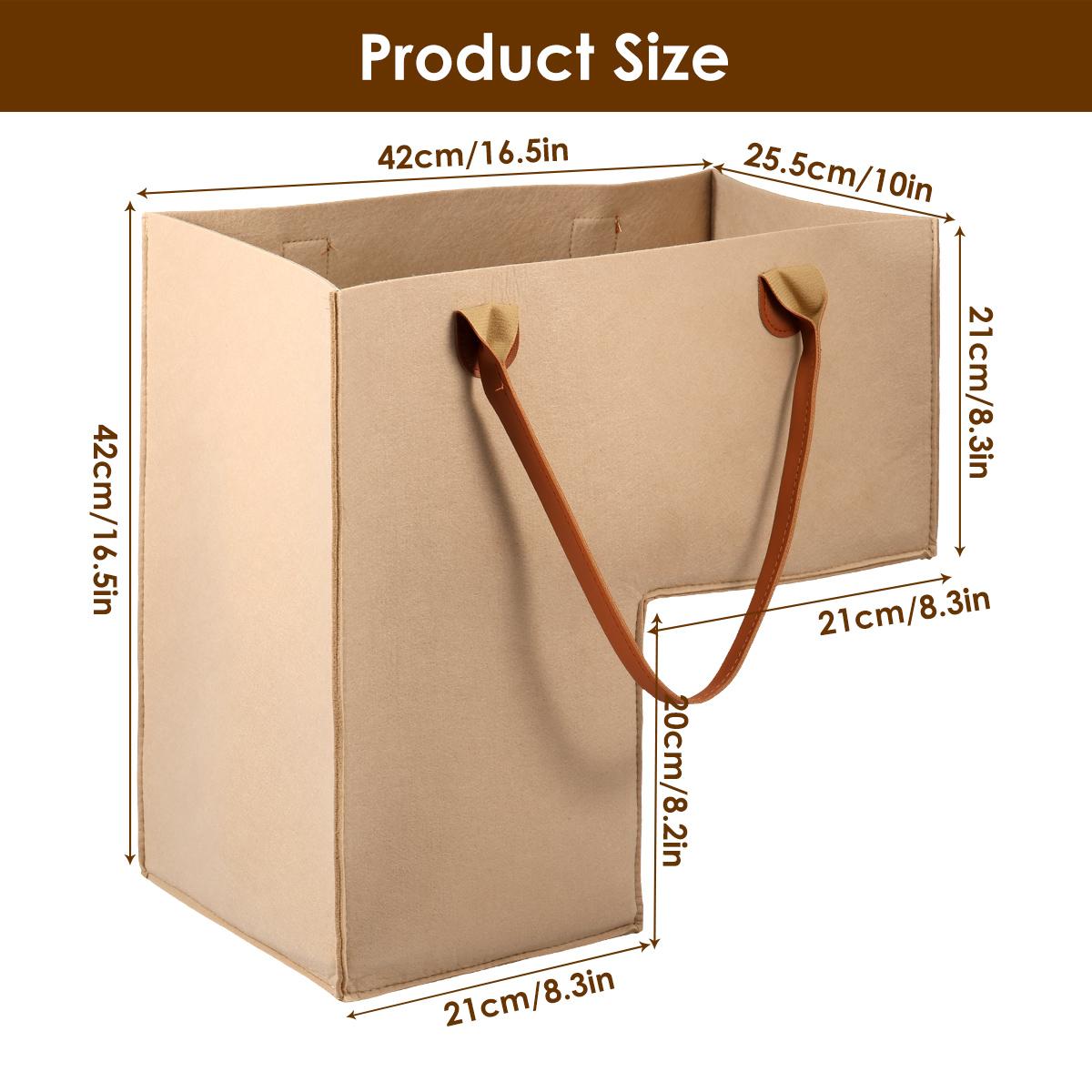 1/2Pcs Felt Staircase Basket with Stainless Steel Handle L-Shape Stair Laundry Storage Basket for Sundries Toys Organizer